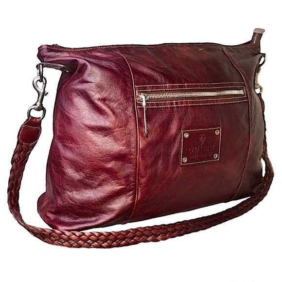 M GUCCI Supreme Wine Leather Oversized Messenger Top Zip Bag With: DUST BAG - Picture 6 of 16